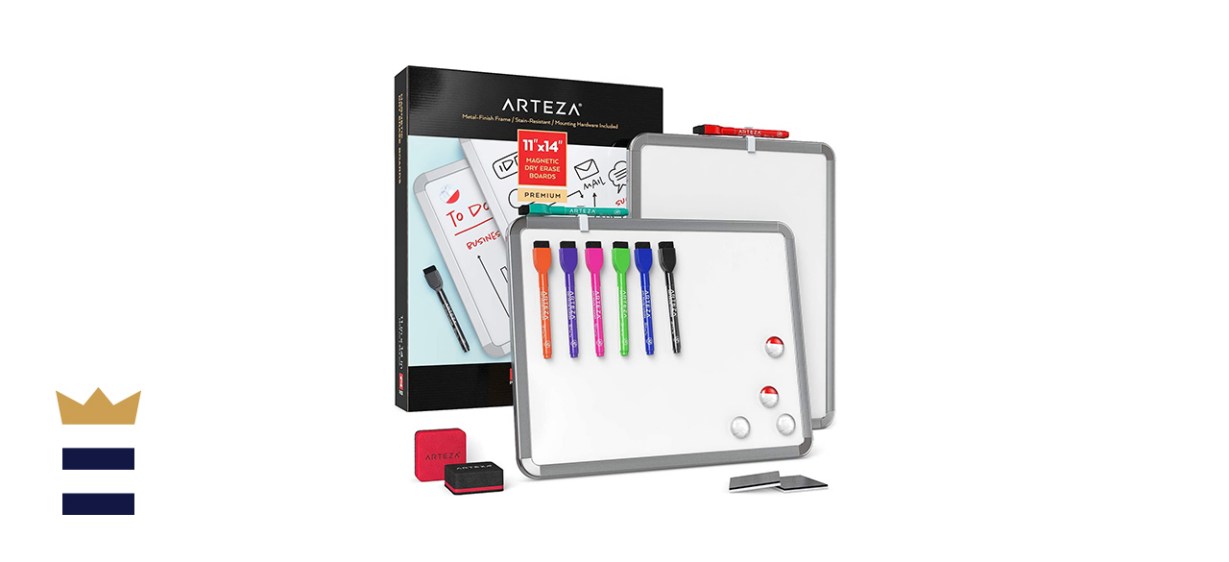 ARTEZA Magnetic Whiteboard Two-Pack with Pens, Magnets