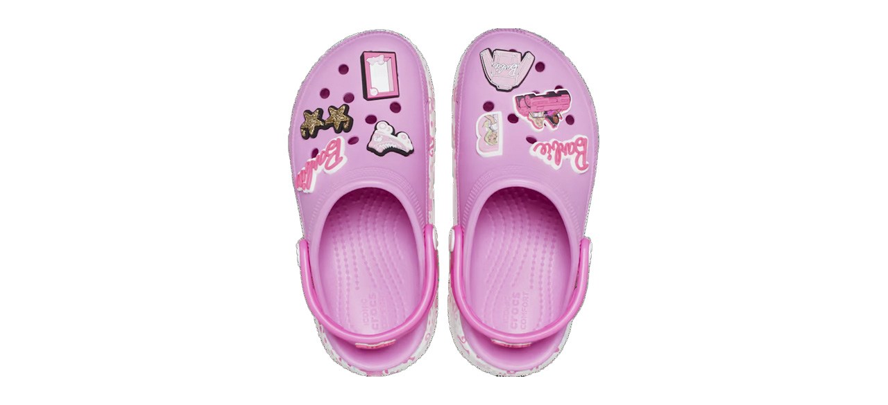 Pink Kids' Barbie Cutie Crush Clog on white background