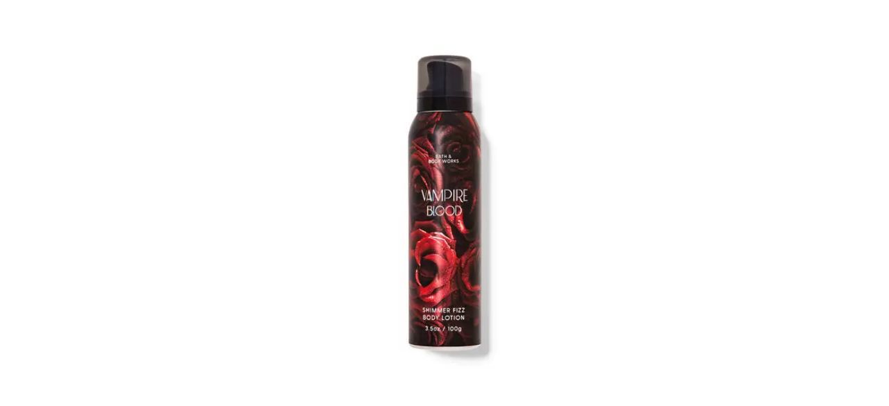 lotion in some kind of spray can with red roses on it