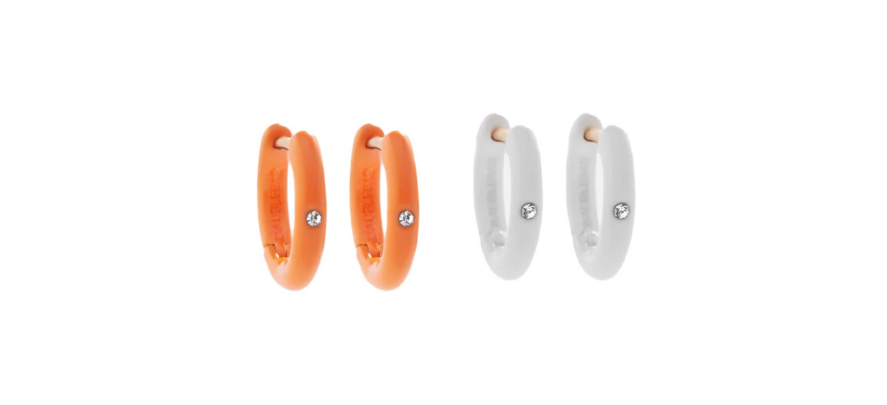 Orange and White Go With The Glow Earring Set