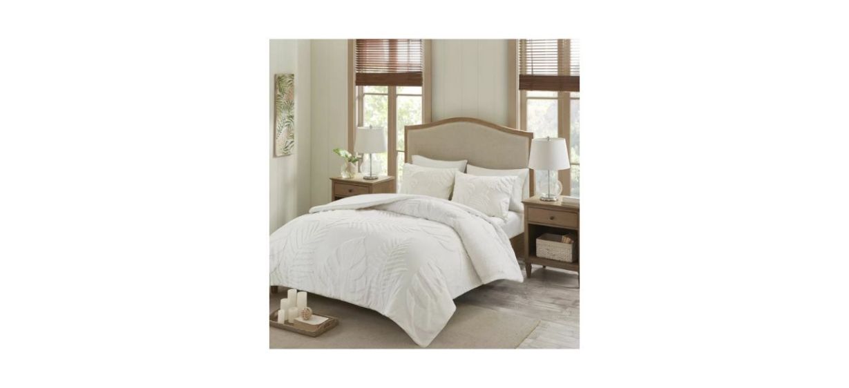 Bay Isle Home Barron White 100% Cotton Coastal 3-Piece Duvet Cover Set 