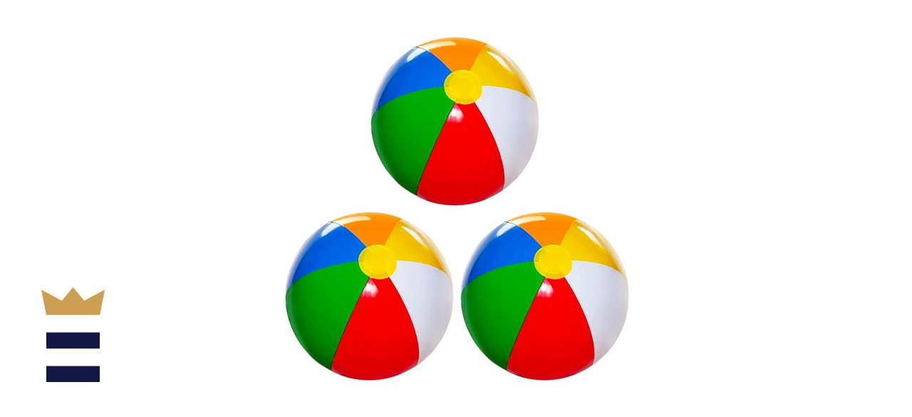 Beach Ball [3 Pack] 20&quot; Large Inflatable Beach Balls for Kids