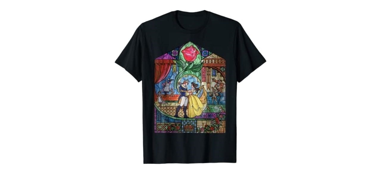 "Beauty and the Beast" Stained Glass Graphic T-shirt