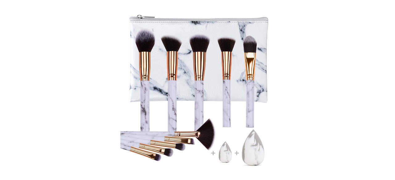 Heymkgo Makeup Brush Set in Marble Pattern