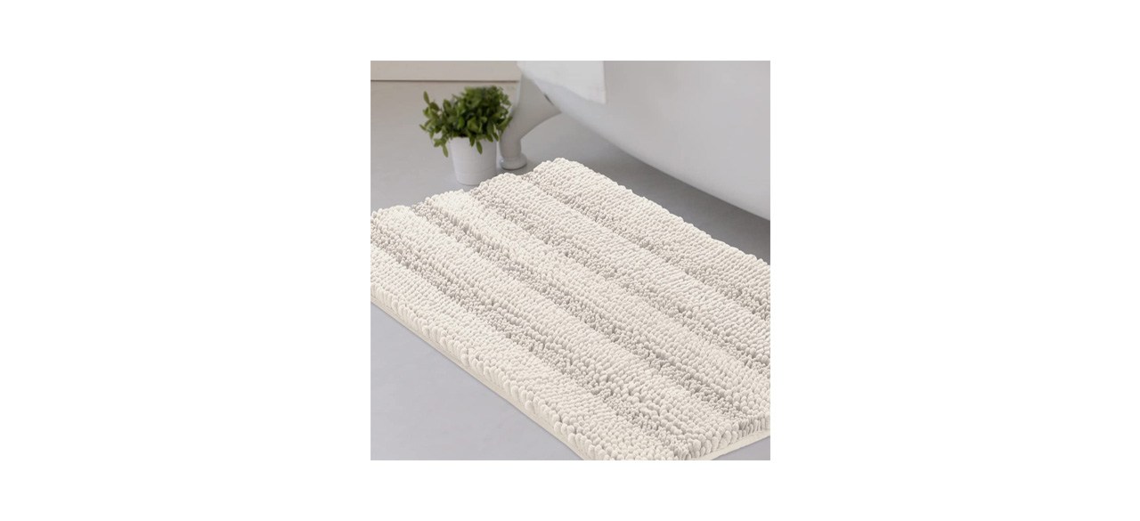 Best H.Versailtex Chenille Striped Bath Rug