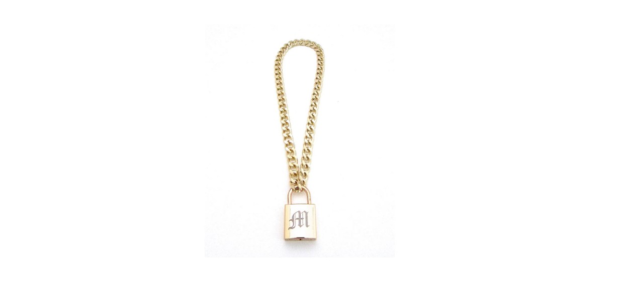 Beneath My Veil Designs Engraved Padlock Necklace with Key