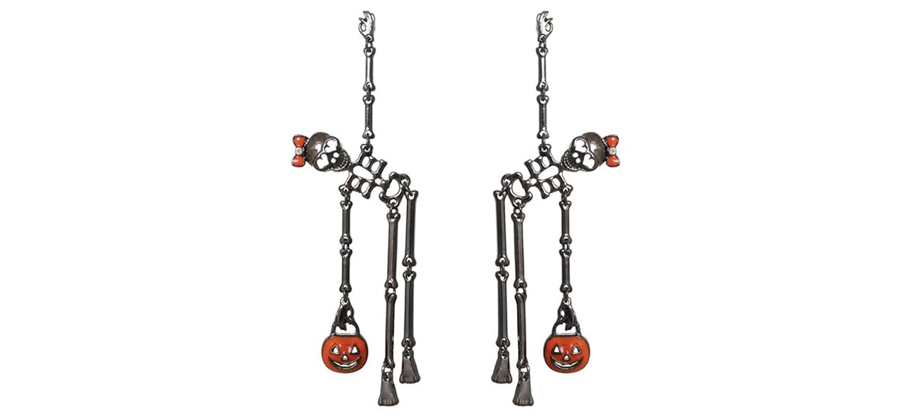 ​​Rosemarie Collections Dancing Skeletons Halloween Earrings