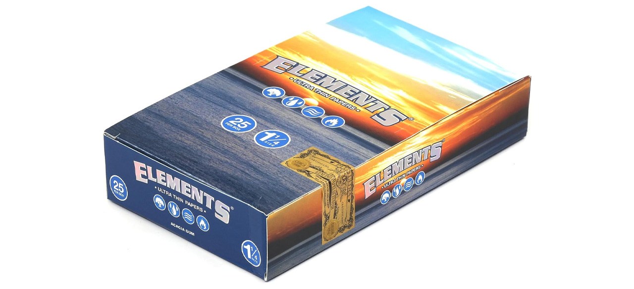25-Pack Elements 1 1/4” Ultra Thin Rice Rolling Paper