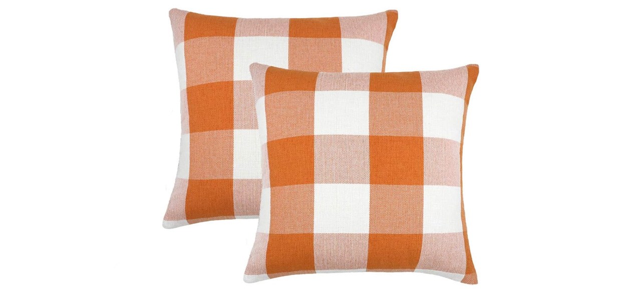 4TH Emotion Set of 2 Farmhouse Buffalo Check Plaid Pillow Covers