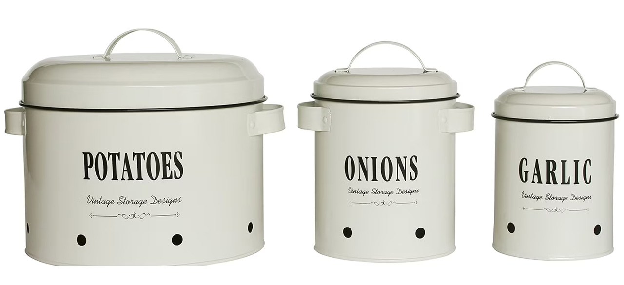 4W 3-Piece Metal Kitchen Storage Canister Set