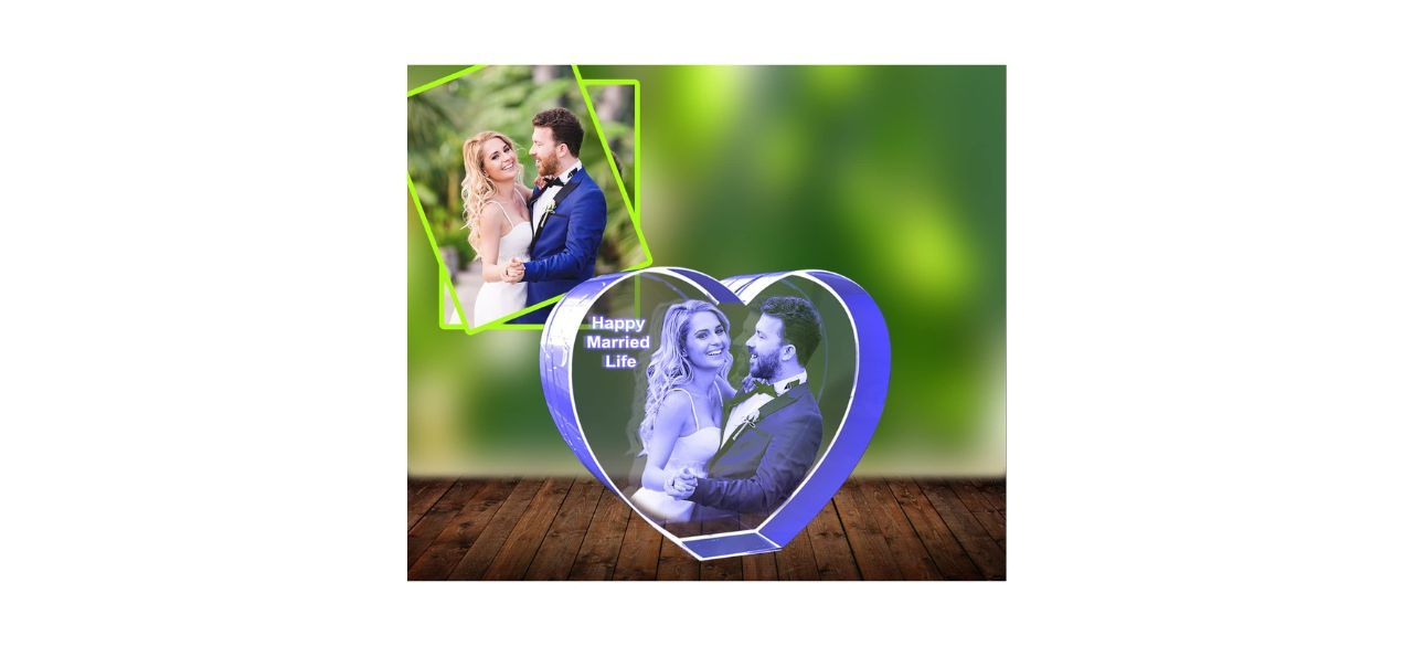 A&B Crystal Collection Store Personalized Custom 3D Photo Etched Engraving on Crystal