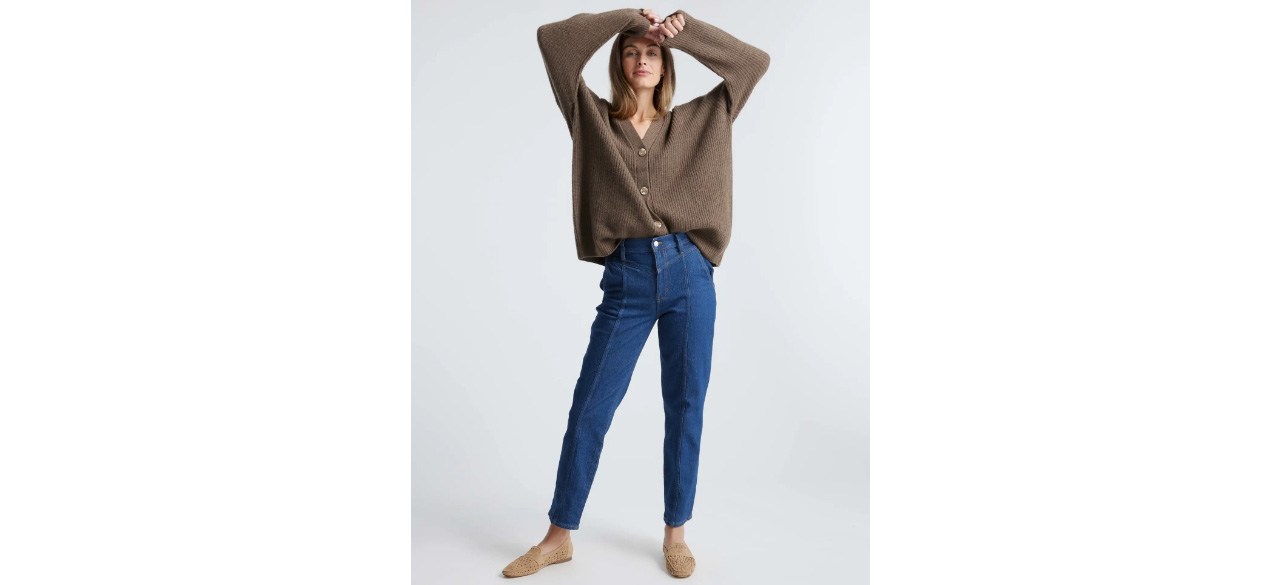 Looks Good from the Back: Review: Quince Mongolian Cashmere Oversized  Boyfriend Cardigan Sweater.