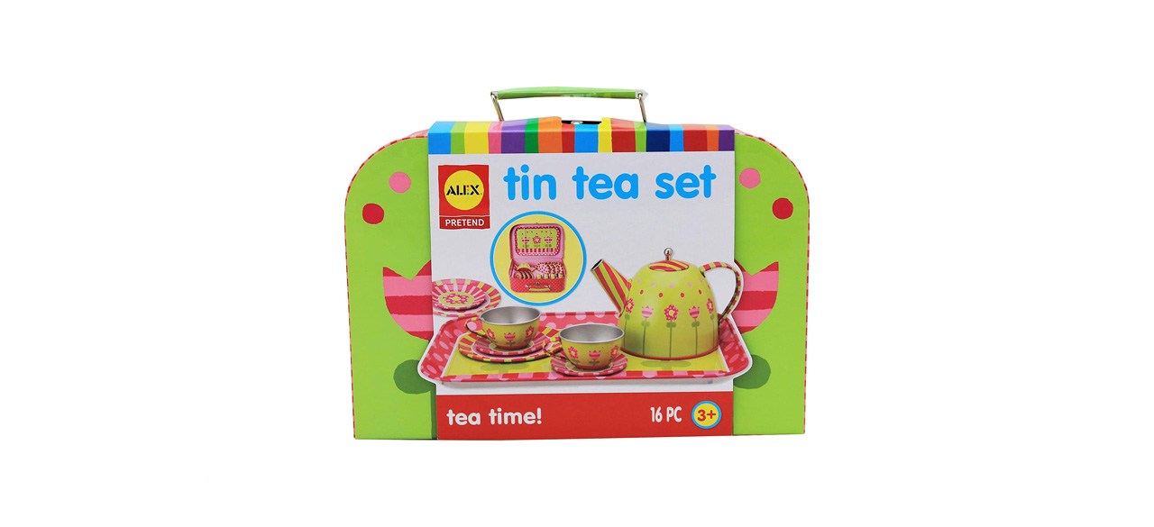 best Alex Pretend Tea Time Tin Kids Tea Set