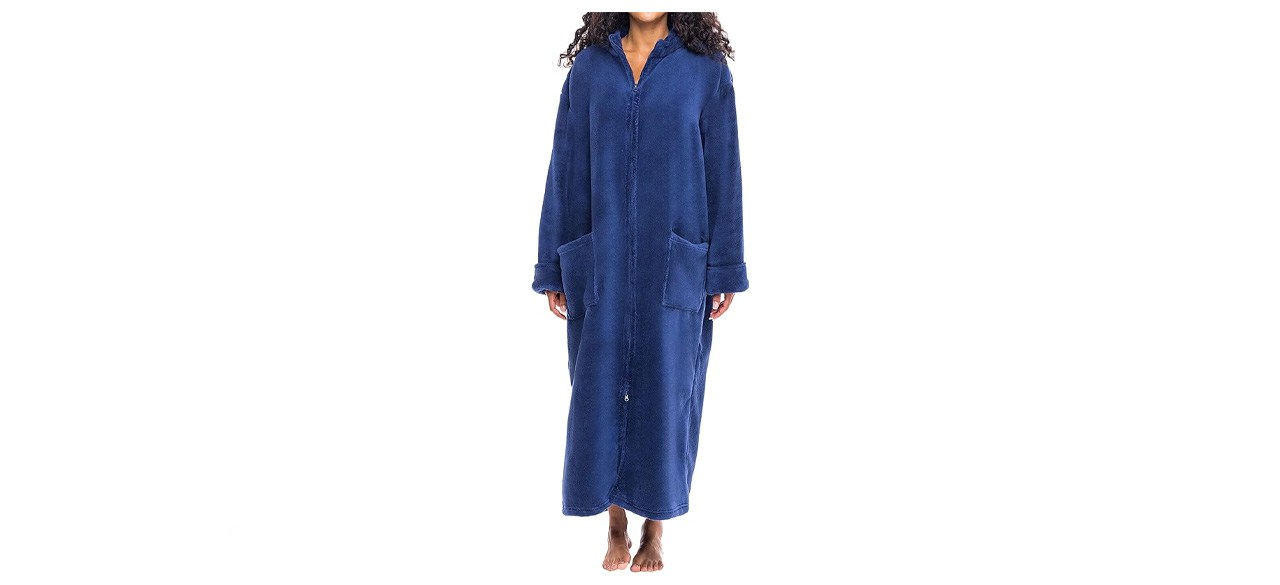 Alexander Del Rossa Long Zip Up Robe