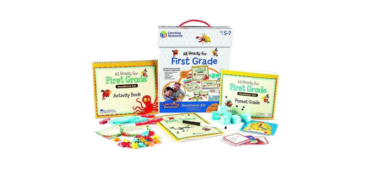 a kit with learning resources for kids entering first grade