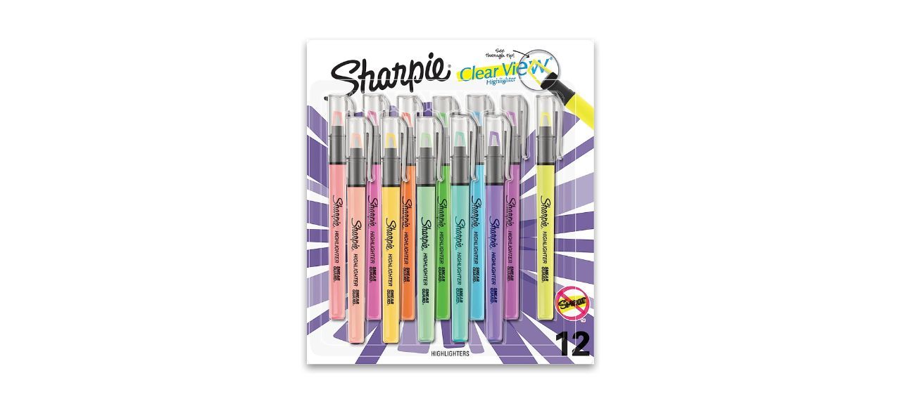 narrow Sharpie Highlighters in 12 different colors