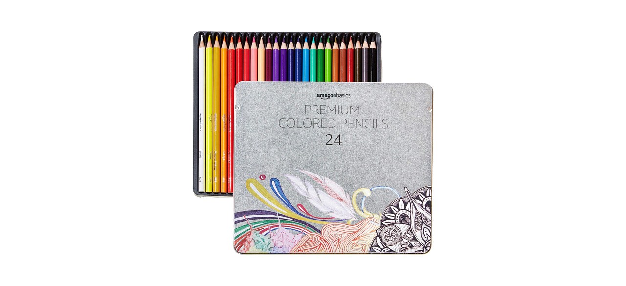 Amazon Basics Premium Colored Pencils on white background