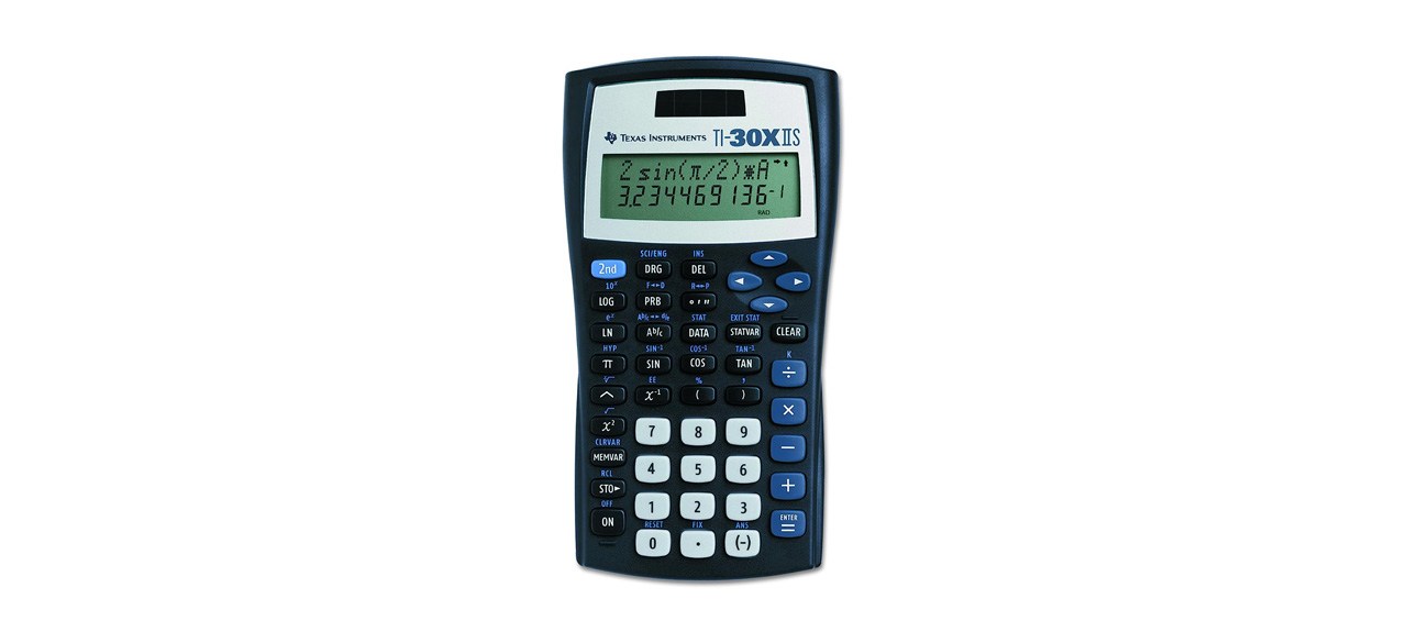 Texas Instruments TI-30XIIS Scientific Calculator on white background 