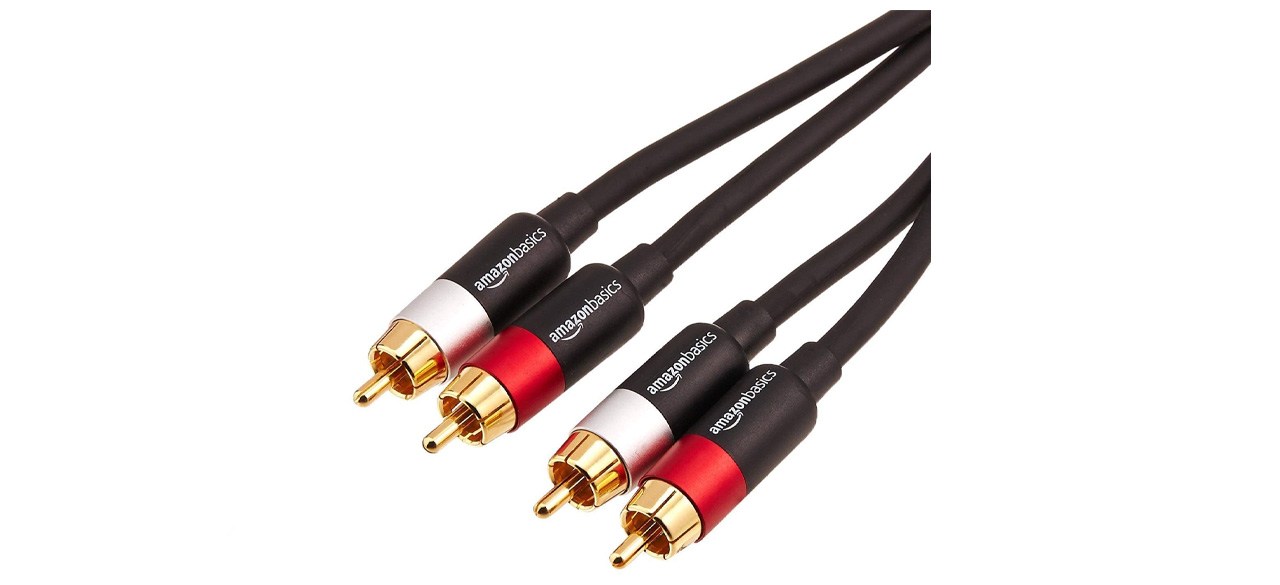 Amazon Basics 2 RCA Audio Cable for Stereo Speaker or Subwoofer with Gold-Plated Plugs, 15 Foot, Black