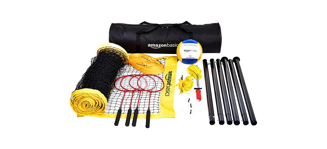 Best Amazon Basics Outdoor Volleyball and Badminton Set