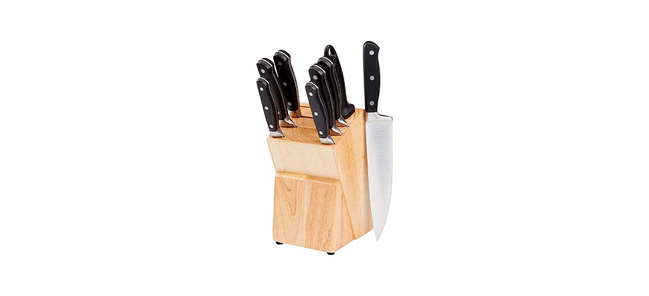 Best Amazon Basics Premium Kitchen Knife Block 9-piece Set