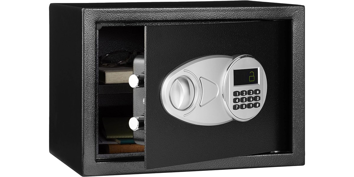 Amazon Basics Steel Security Safe and Lock Box with Electronic Keypad