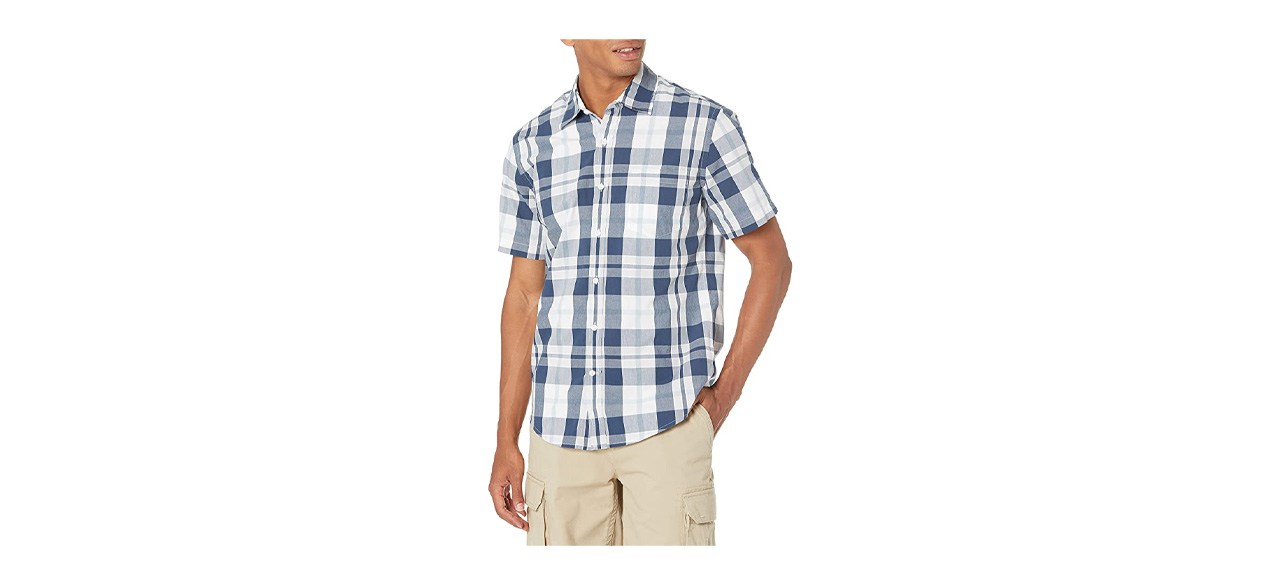 Best Amazon Essentials Men's Slim-Fit Short-Sleeve Poplin Shirt 