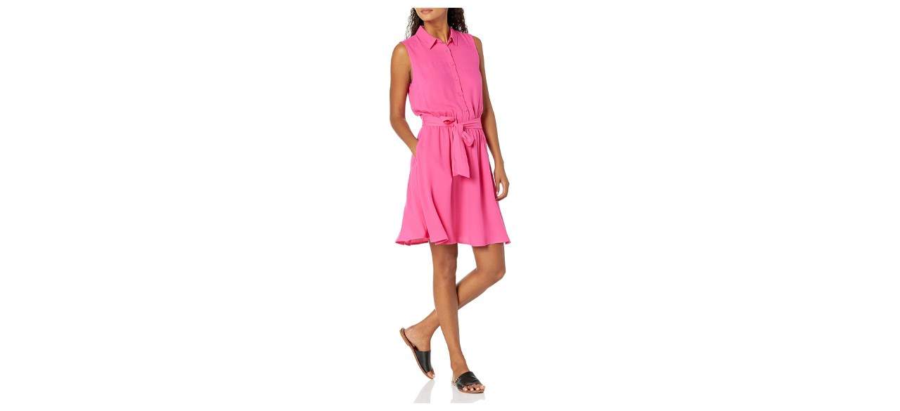 Amazon Essentials Women’s Sleeveless Woven Shirt Dress