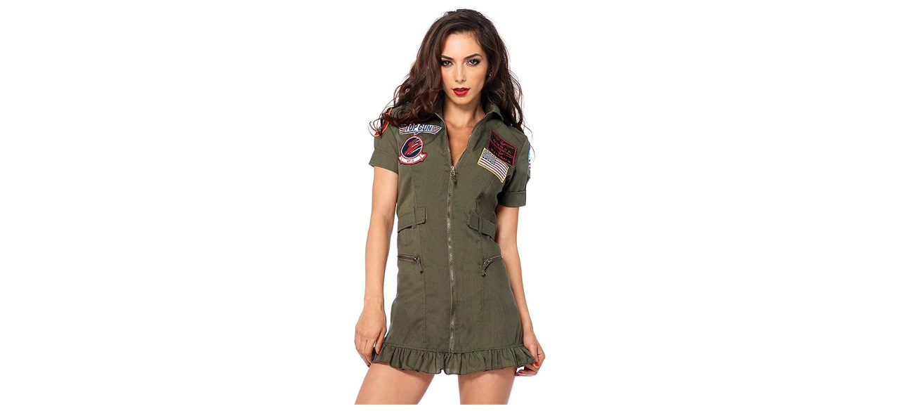 Leg Avenue Women's Licensed Top Gun Flight Dress Costume on white background