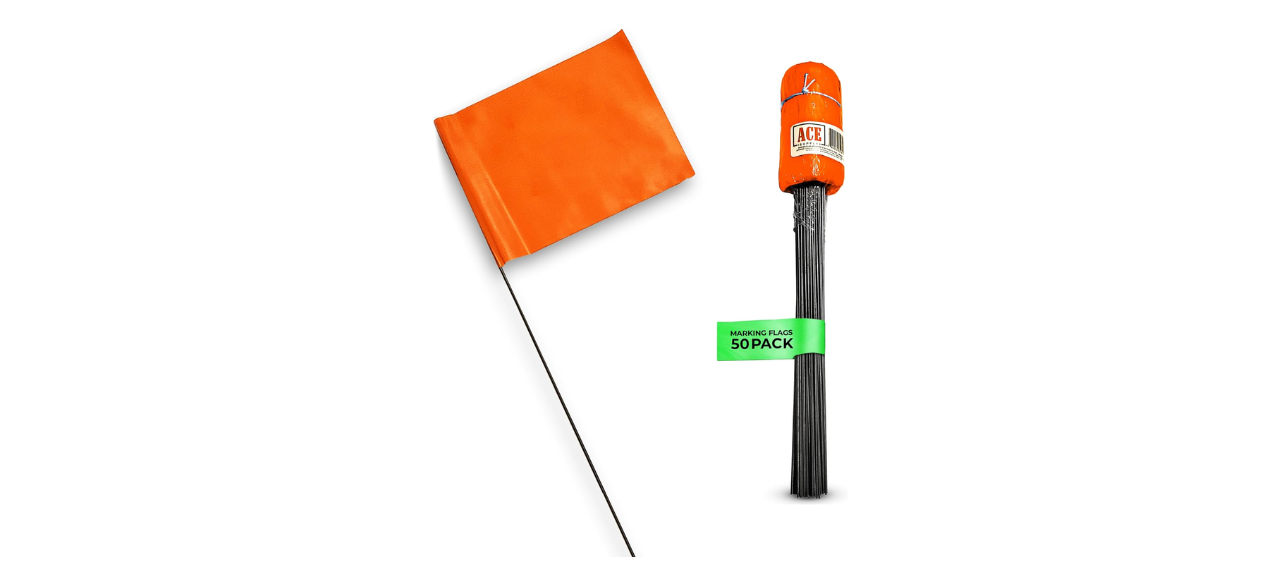 Ace Supply orange marking flags on white background