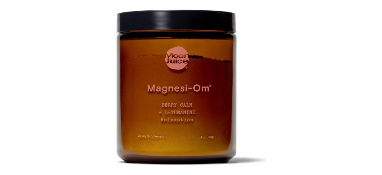 Moon Juice magnesium supplement on white background Moon Juice magnesium supplement on white background