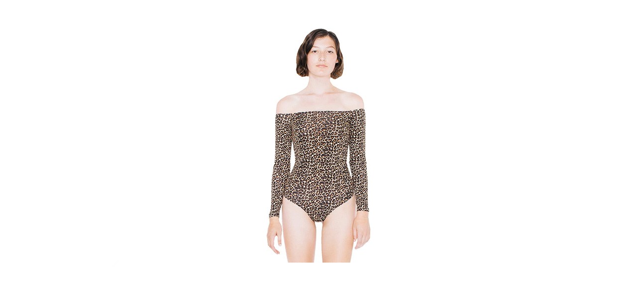 best American Apparel Off-Shoulder Long-Sleeved Bodysuit