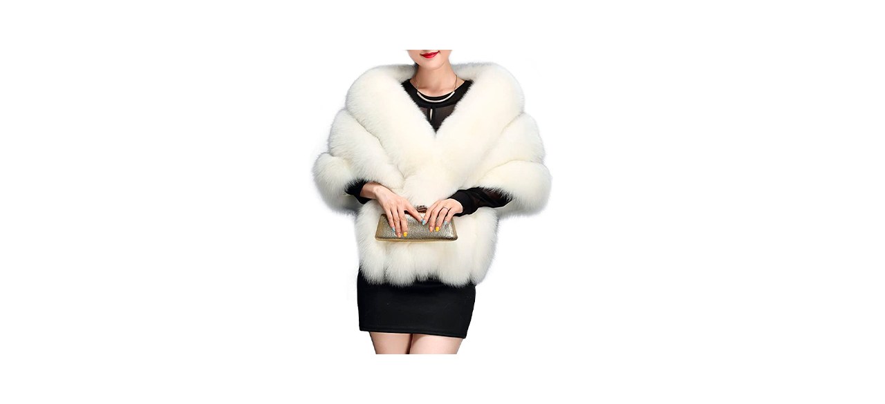 Best Amore Luxury Party Faux Fox Fur Cape