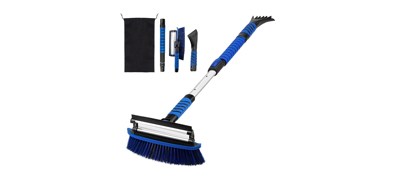 Best Anngrowy 41-Inch Snow Brush with Squeegee and Ice Scraper