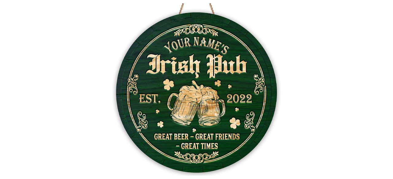 Best Artsy Woodsy Personalized Irish Pub Sign