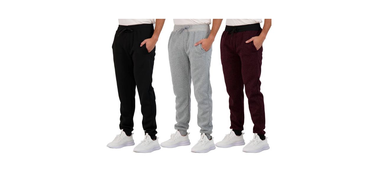 Real Essentials Men's Tech Fleece Ultra-Soft Jogger 3-Pack