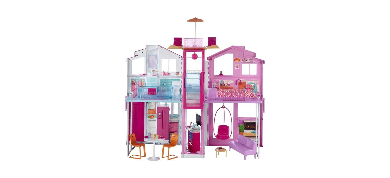 best Barbie 3-Story House with Pop-Up Umbrella