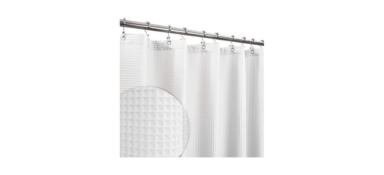 Barossa Design Cotton Blend Shower Curtain Honeycomb Waffle Weave