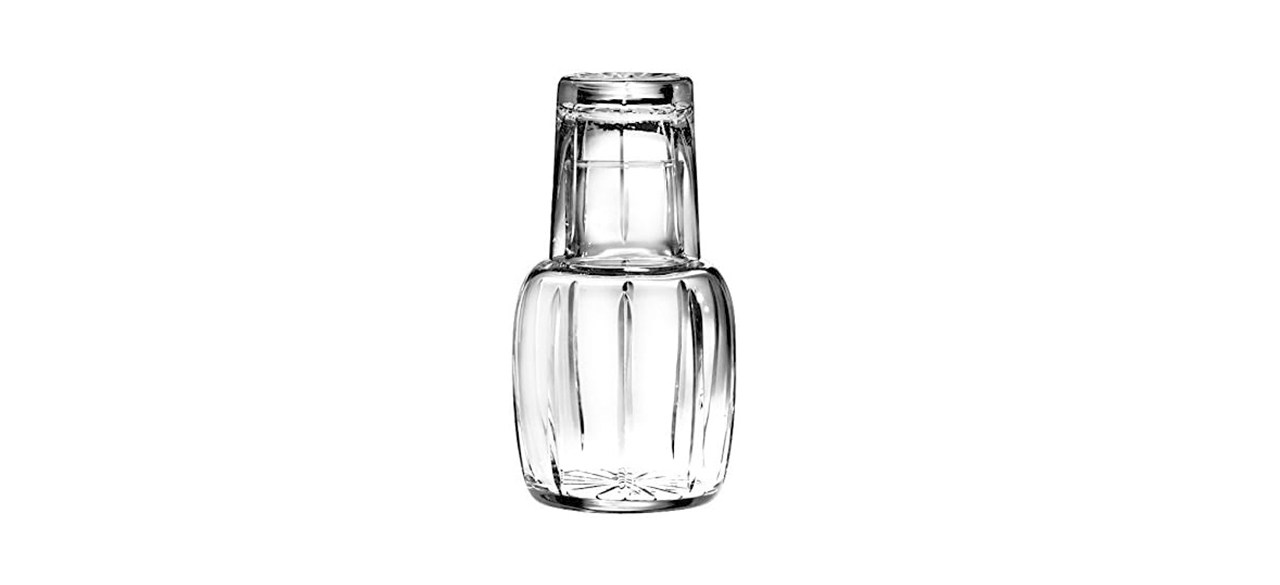 Kook 3-Pc Glass Carafe with Lid Kitchen Set, 35 Oz Glass Bottles with Caps