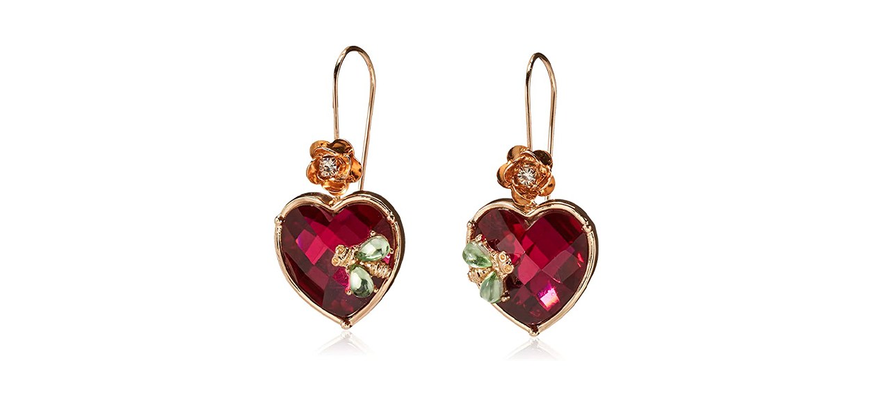 Best Betsey Johnson Stone Heart Drop Earrings