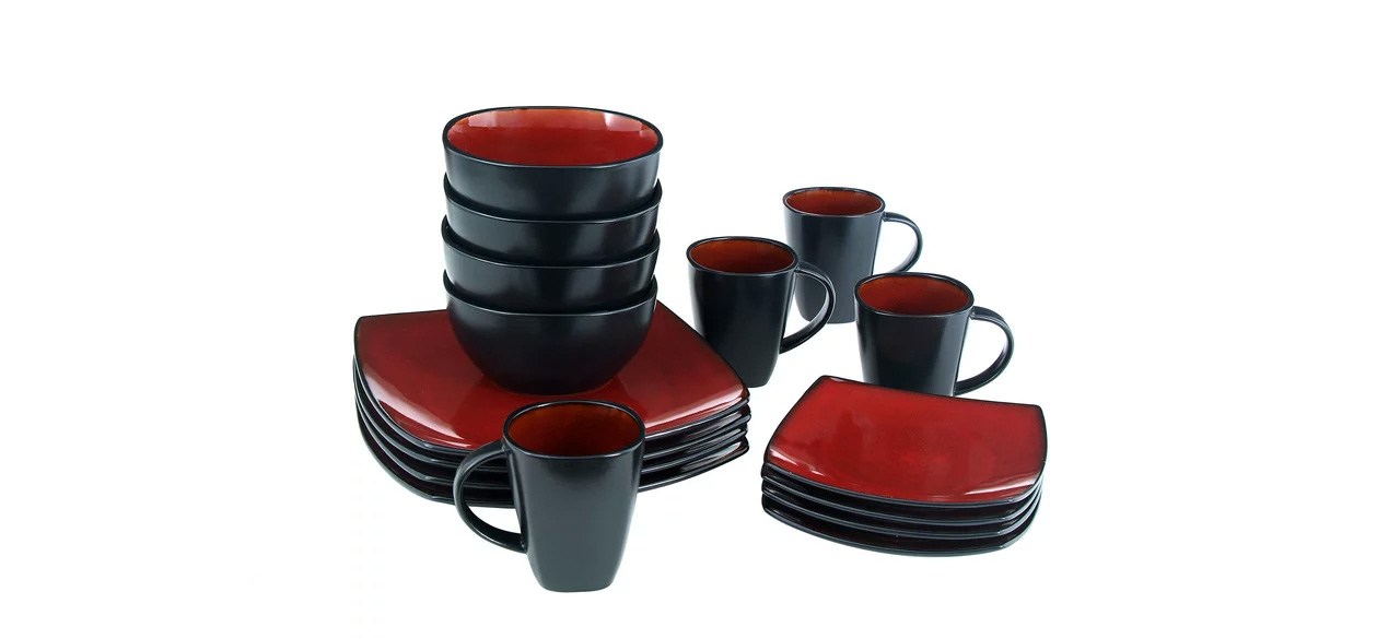 Better Homes & Gardens 16-Piece Tuscan Red Dinnerware Set