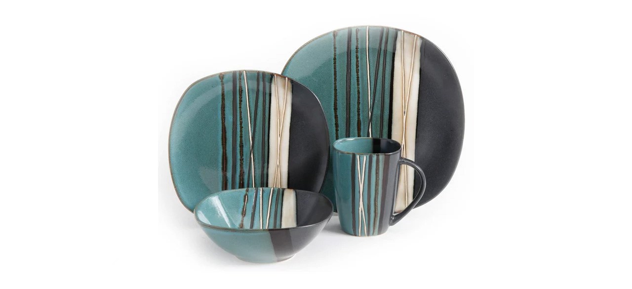 Better Homes & Gardens Bazaar Teal 16-Piece Dinnerware Set