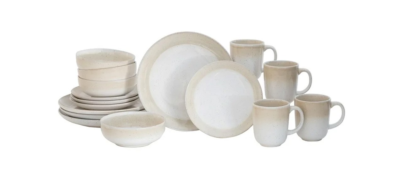 Better Homes & Gardens Sorrell Beige Reactive Stoneware 16-Piece Dinnerware Set