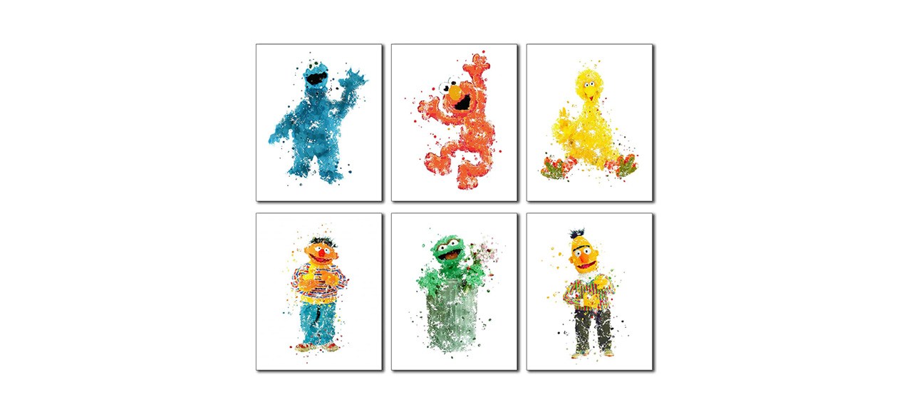 Best BigWig Prints Sesame Street Watercolor Wall Art Poster Prints