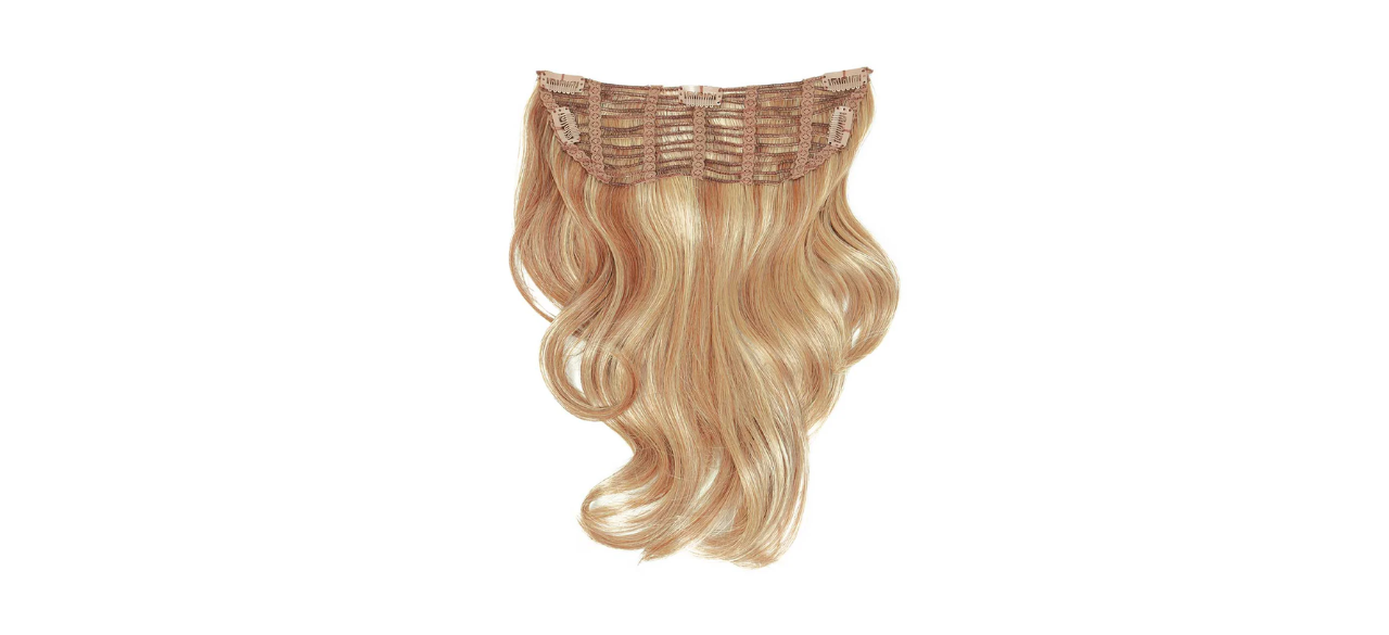 The Wig Company blonde extension on white background