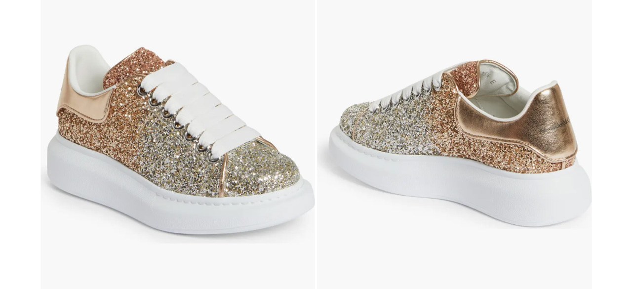 Best Alexander McQueen Oversized Ombré Glitter Sneaker