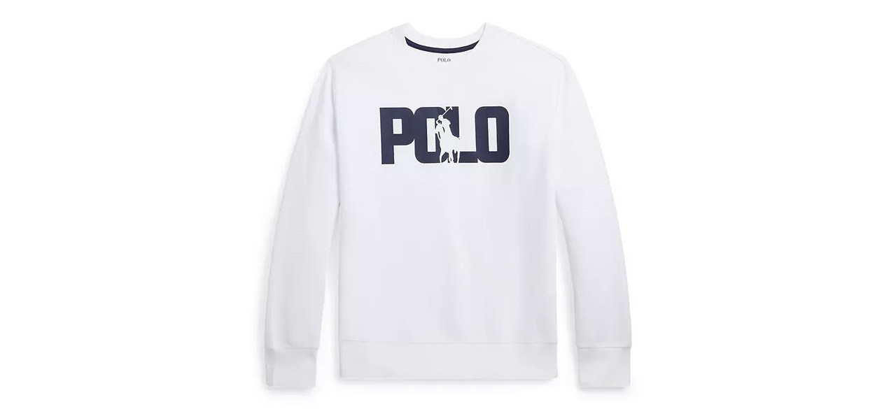 Polo Ralph Lauren Big Pony Logo Double Knit Sweatshirt, white