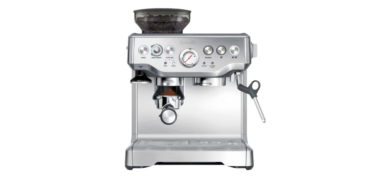 Breville the Barista Express Espresso Machine on White Background