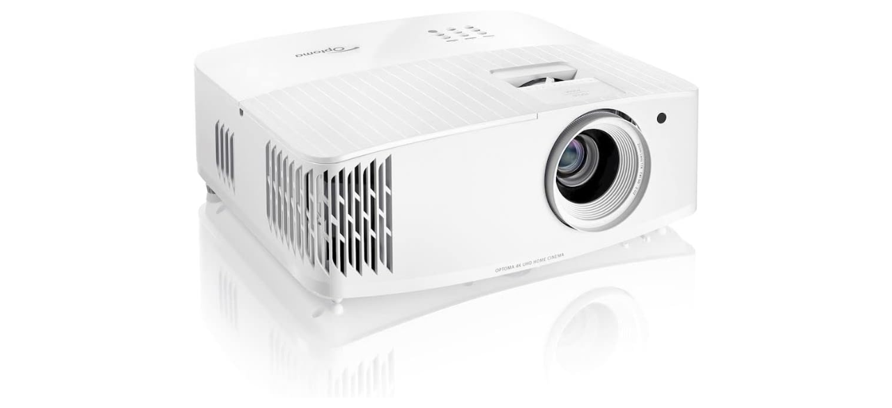 Optoma projector on white background