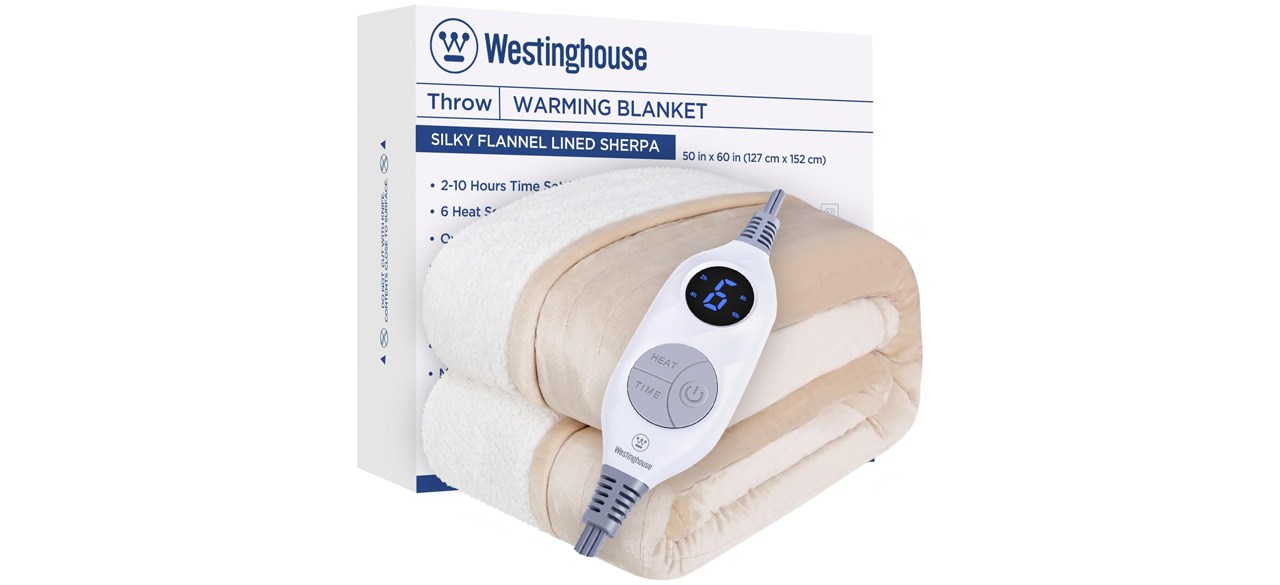 Westinghouse Heated Electric Throw Blanket on white background